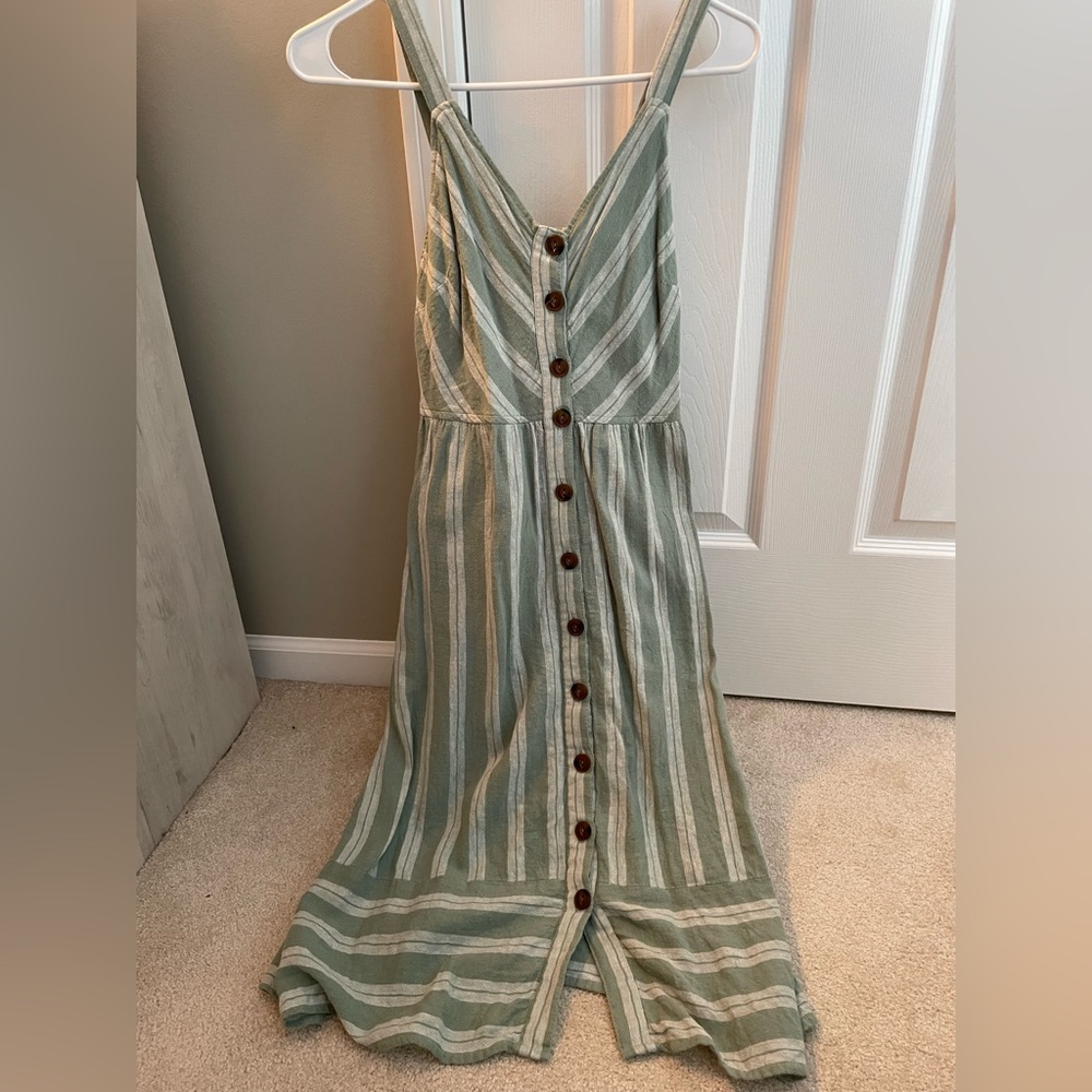 Universal Threads Sage Striped Button Dress